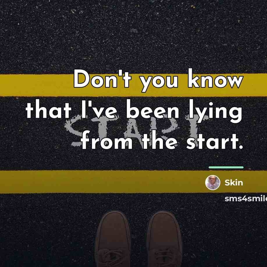 “Don't you know that I've been lying from the start.…” quote by Skin