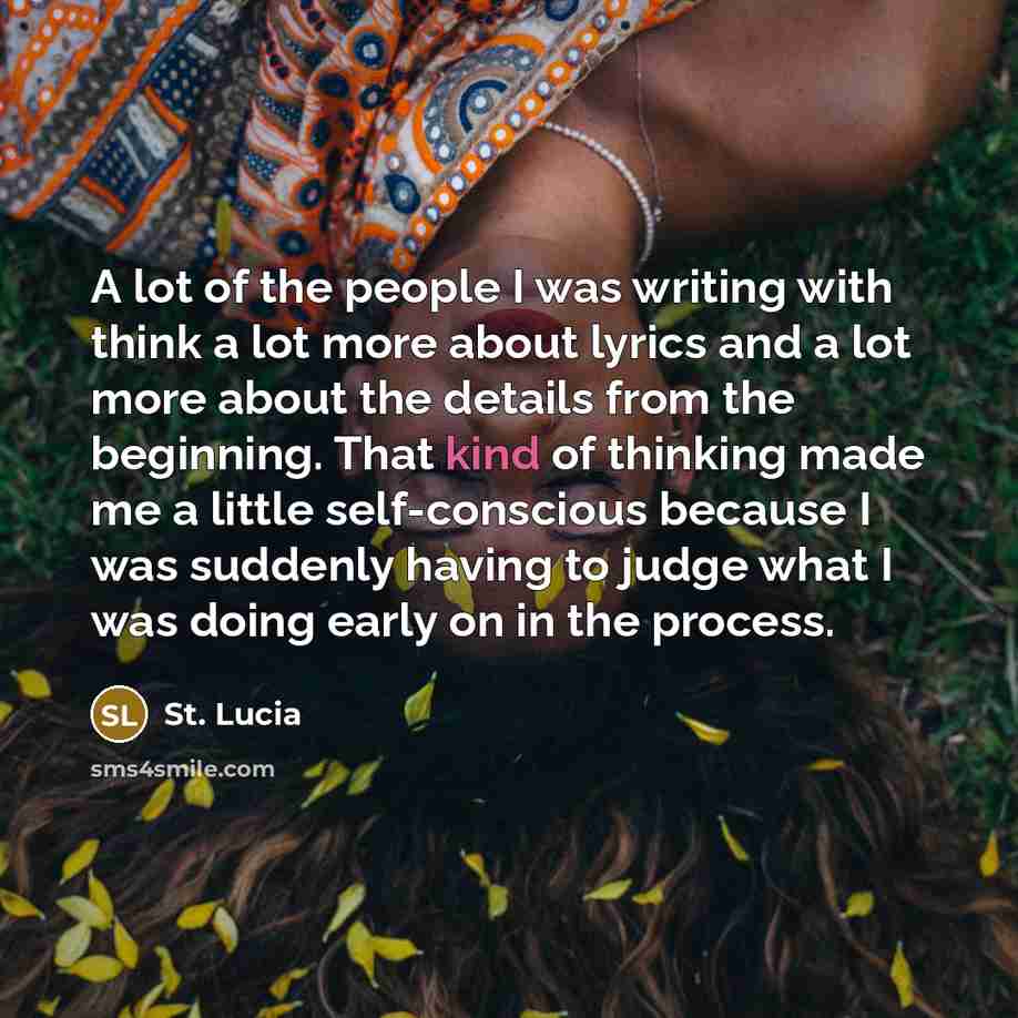 “A lot of the people I was writing with think…” quote by St. Lucia
