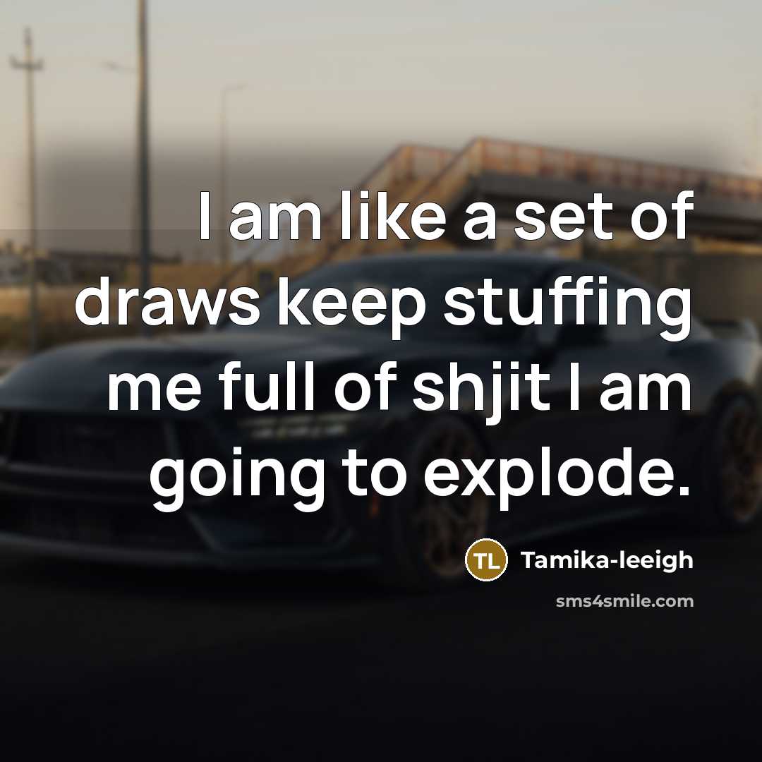 “I am like a set of draws keep stuffing me…” quote by Tamika-leeigh