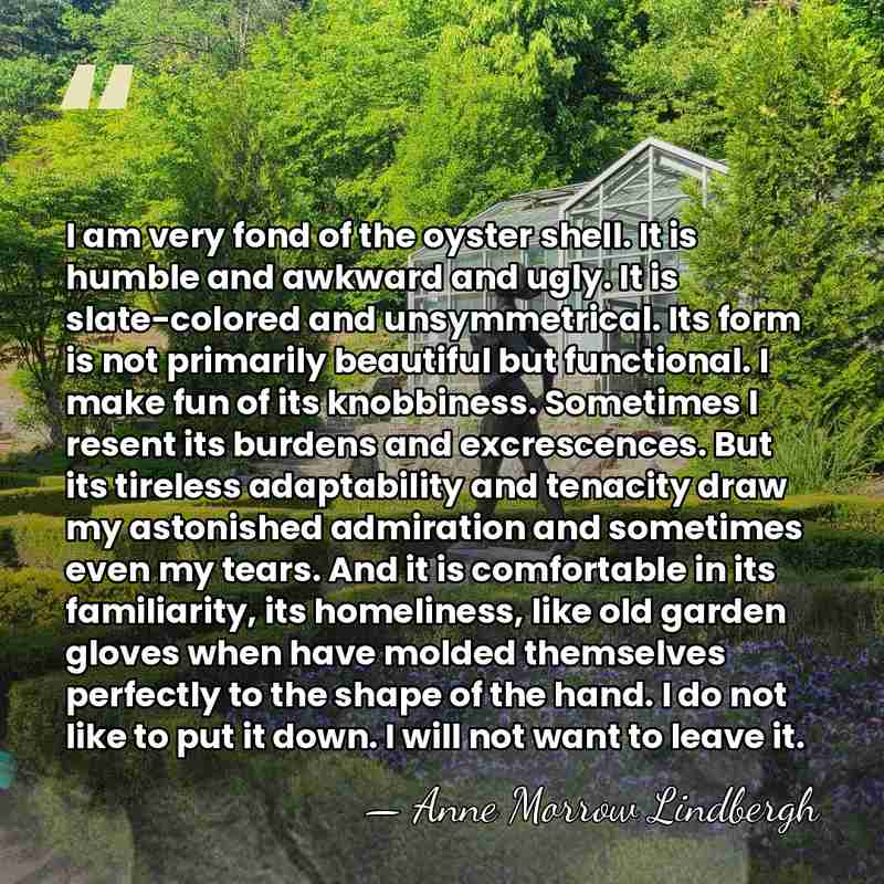I am very fond of the oyster shell. It is humble and&hellip; - Anne Morrow Lindbergh