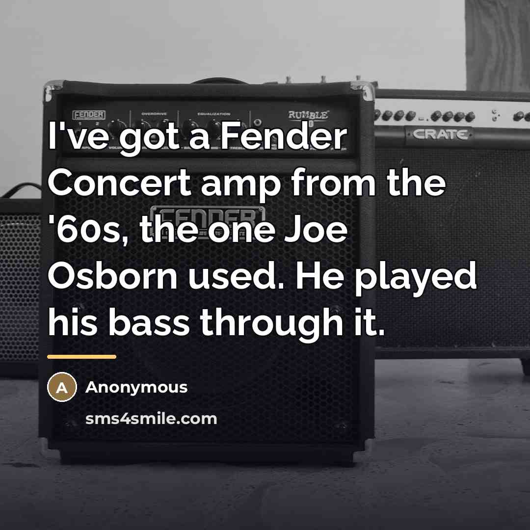 “I've got a Fender Concert amp from the '60s, the…” quote by Anonymous