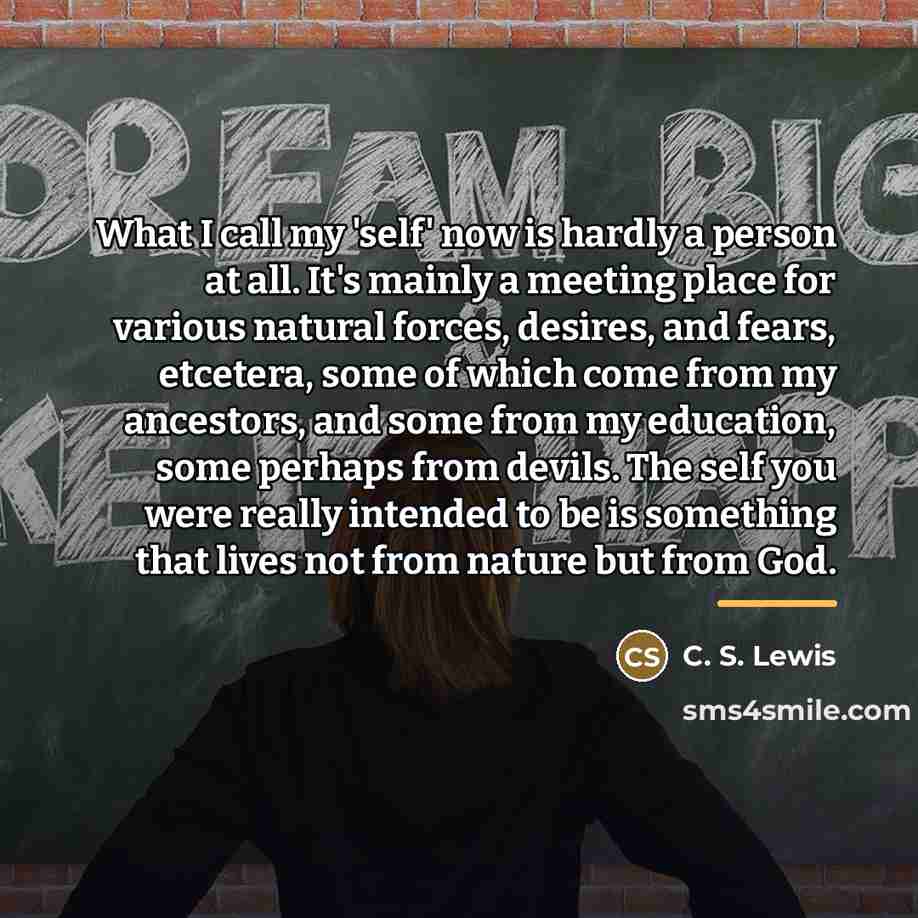 “What I call my 'self' now is hardly a person…” quote by C. S. Lewis