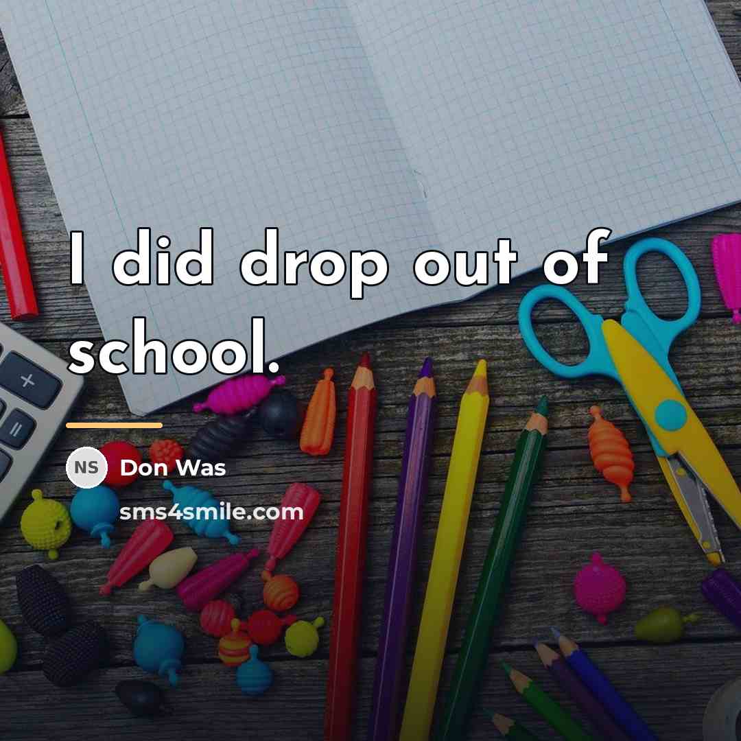 “I did drop out of school.…” quote by Don Was