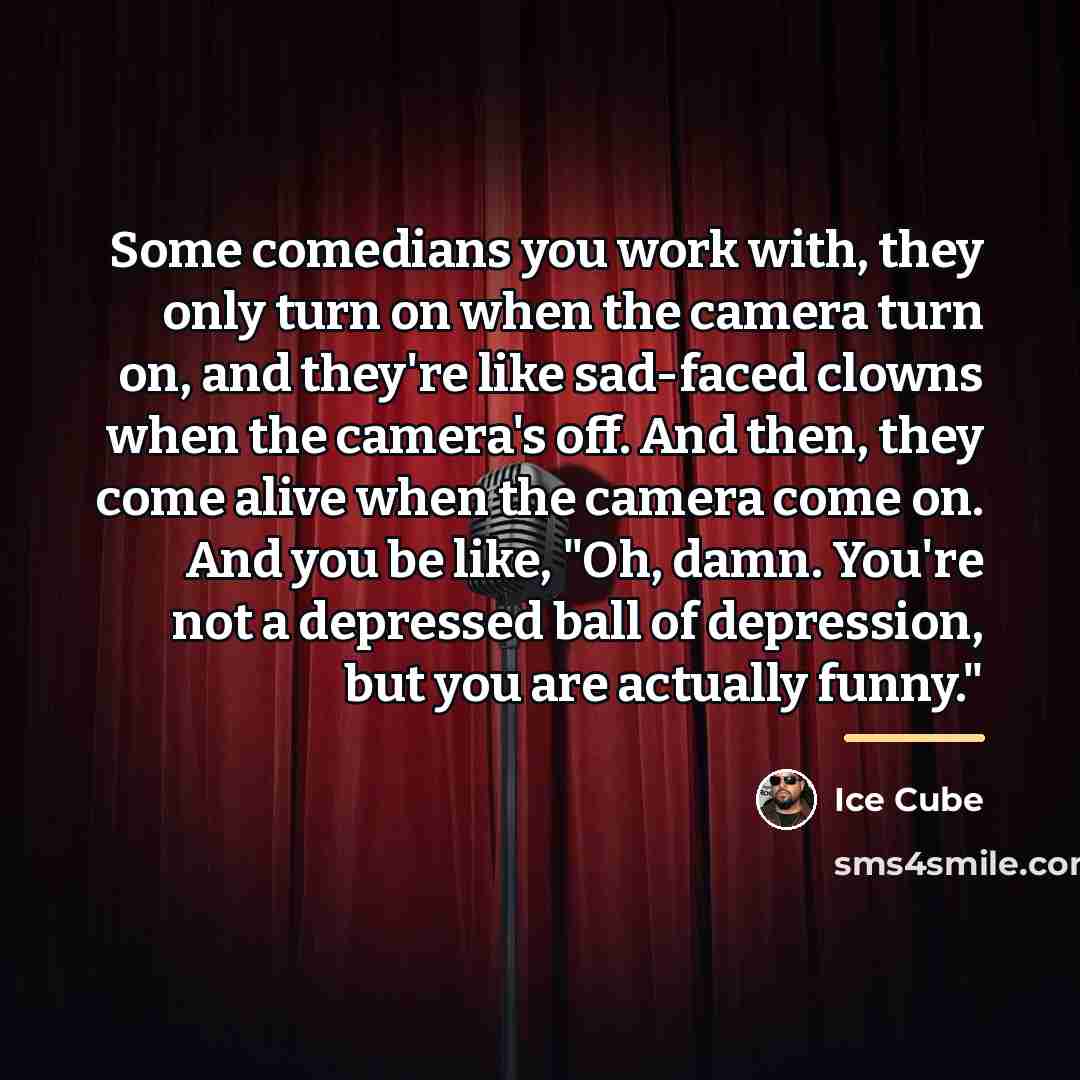 “Some comedians you work with, they only turn on when…” quote by Ice Cube