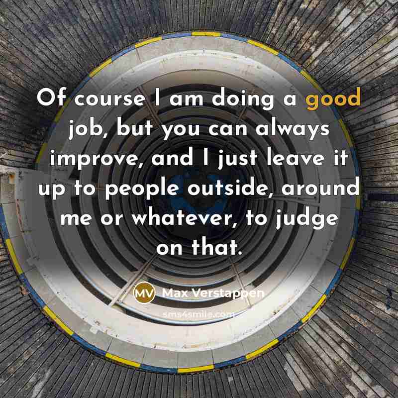 “Of course I am doing a good job, but you…” quote by Max Verstappen