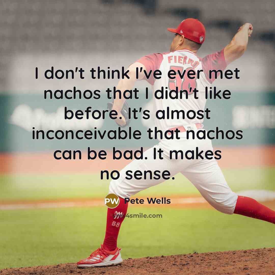 “I don't think I've ever met nachos that I didn't…” quote by Pete Wells
