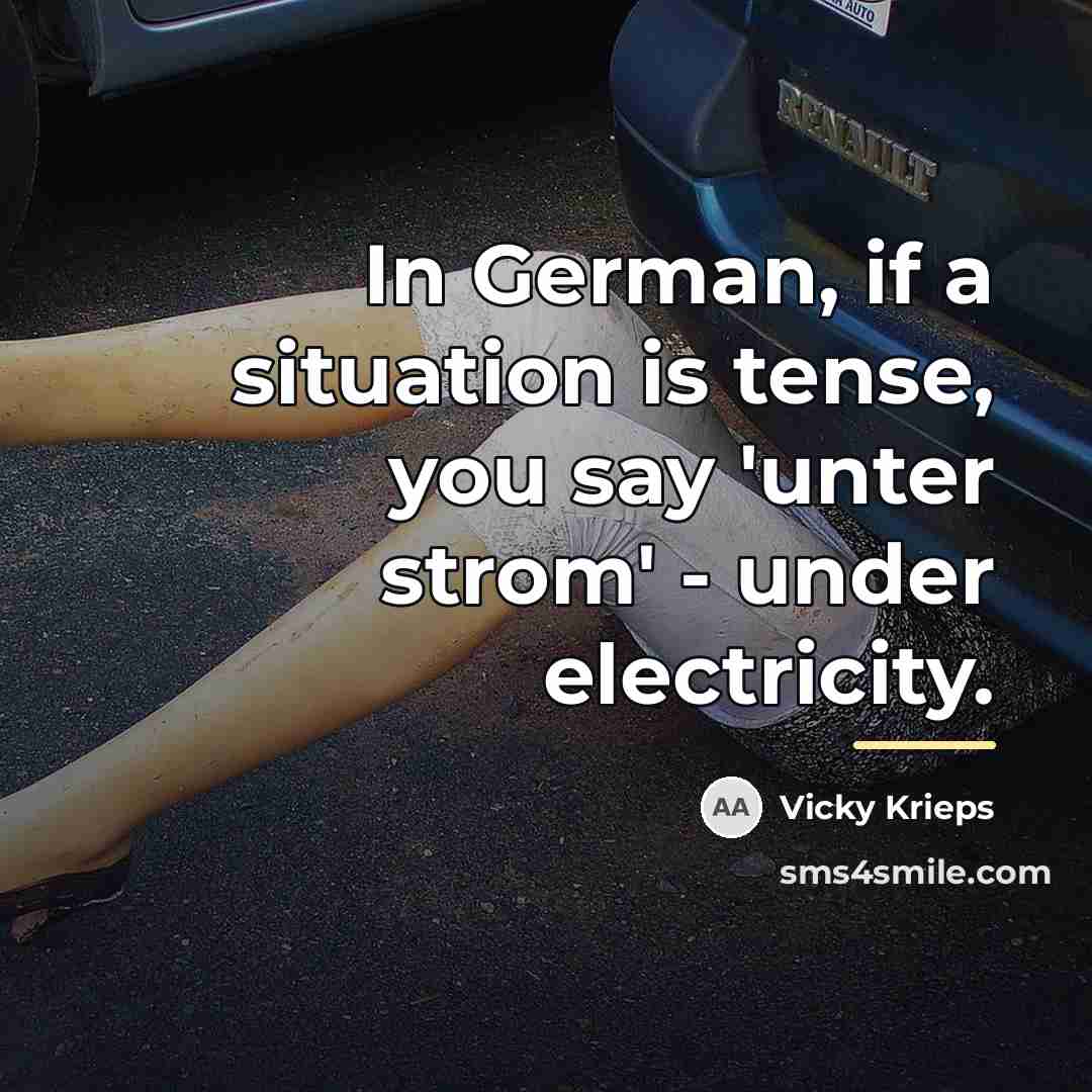“In German, if a situation is tense, you say 'unter…” quote by Vicky Krieps