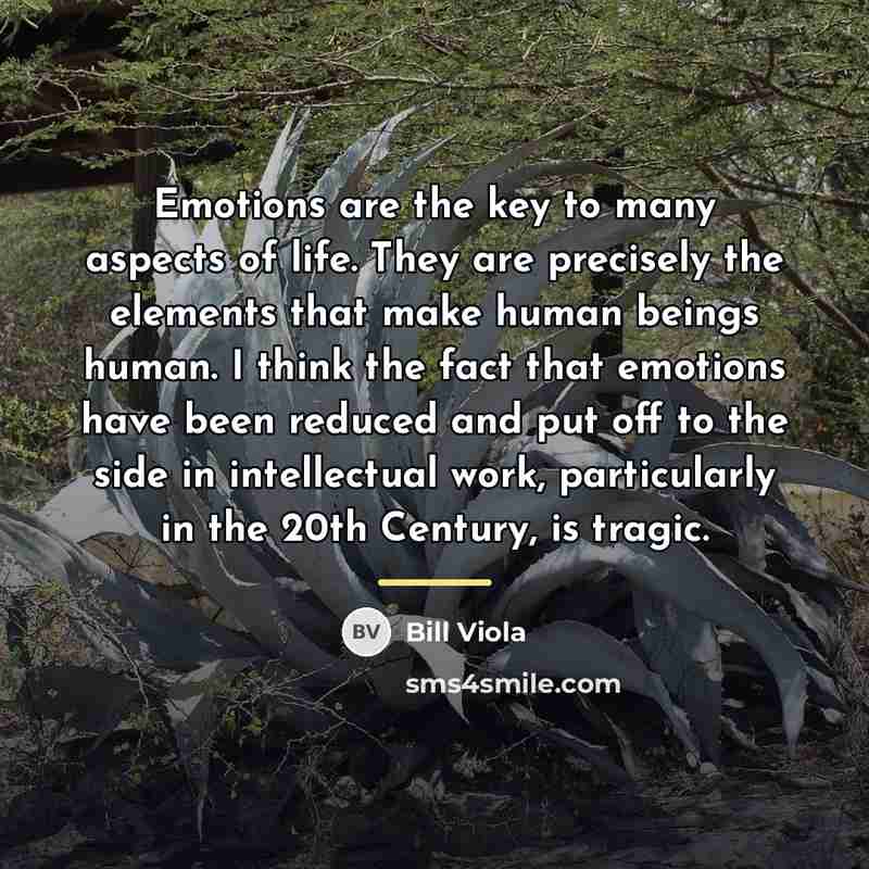 “Emotions are the key to many aspects of life. They…” quote by Bill Viola