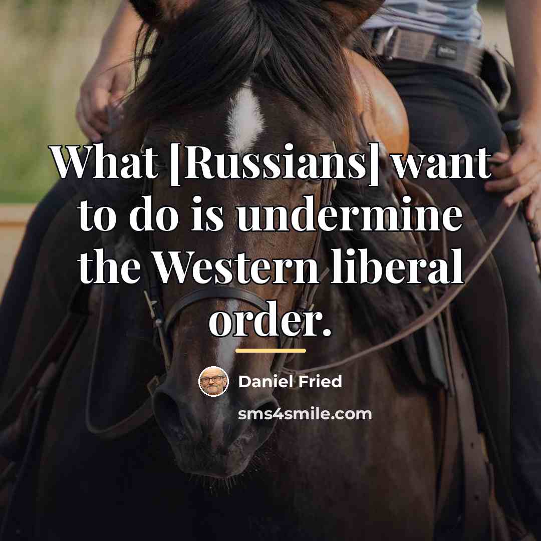 “What [Russians] want to do is undermine the Western liberal…” quote by Daniel Fried