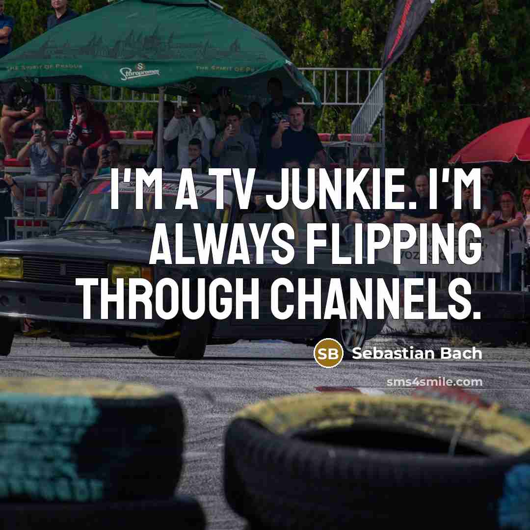 “I'm a TV junkie. I'm always flipping through channels.” quote by Sebastian Bach
