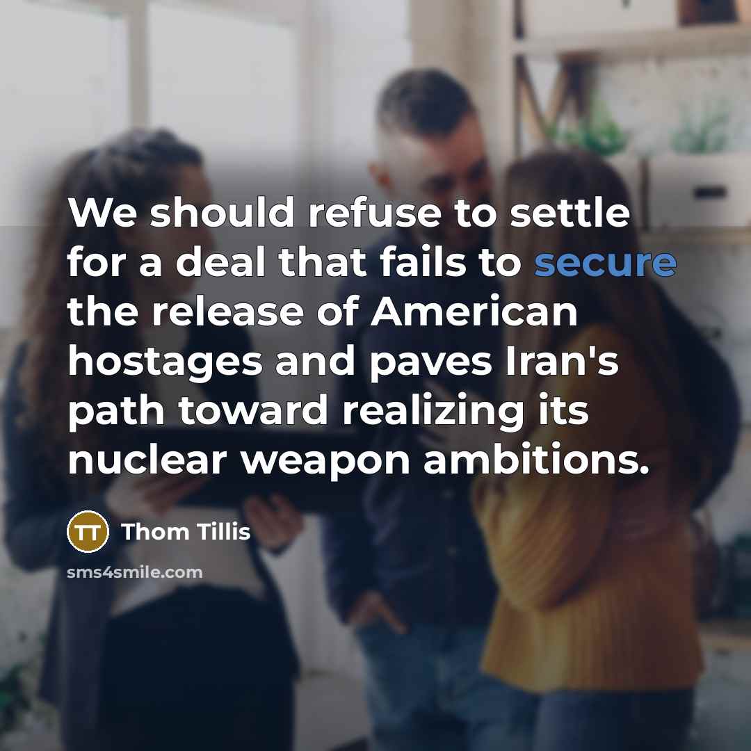 “We should refuse to settle for a deal that fails…” quote by Thom Tillis