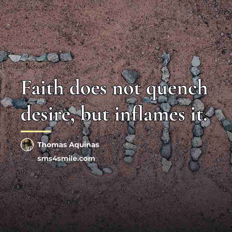 “Faith does not quench desire, but inflames it.…” quote by Thomas Aquinas
