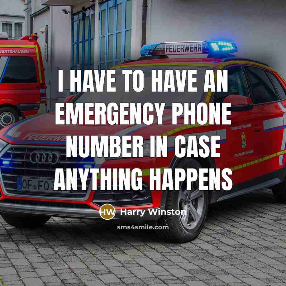 “I have to have an emergency phone number in case…” quote by Harry Winston