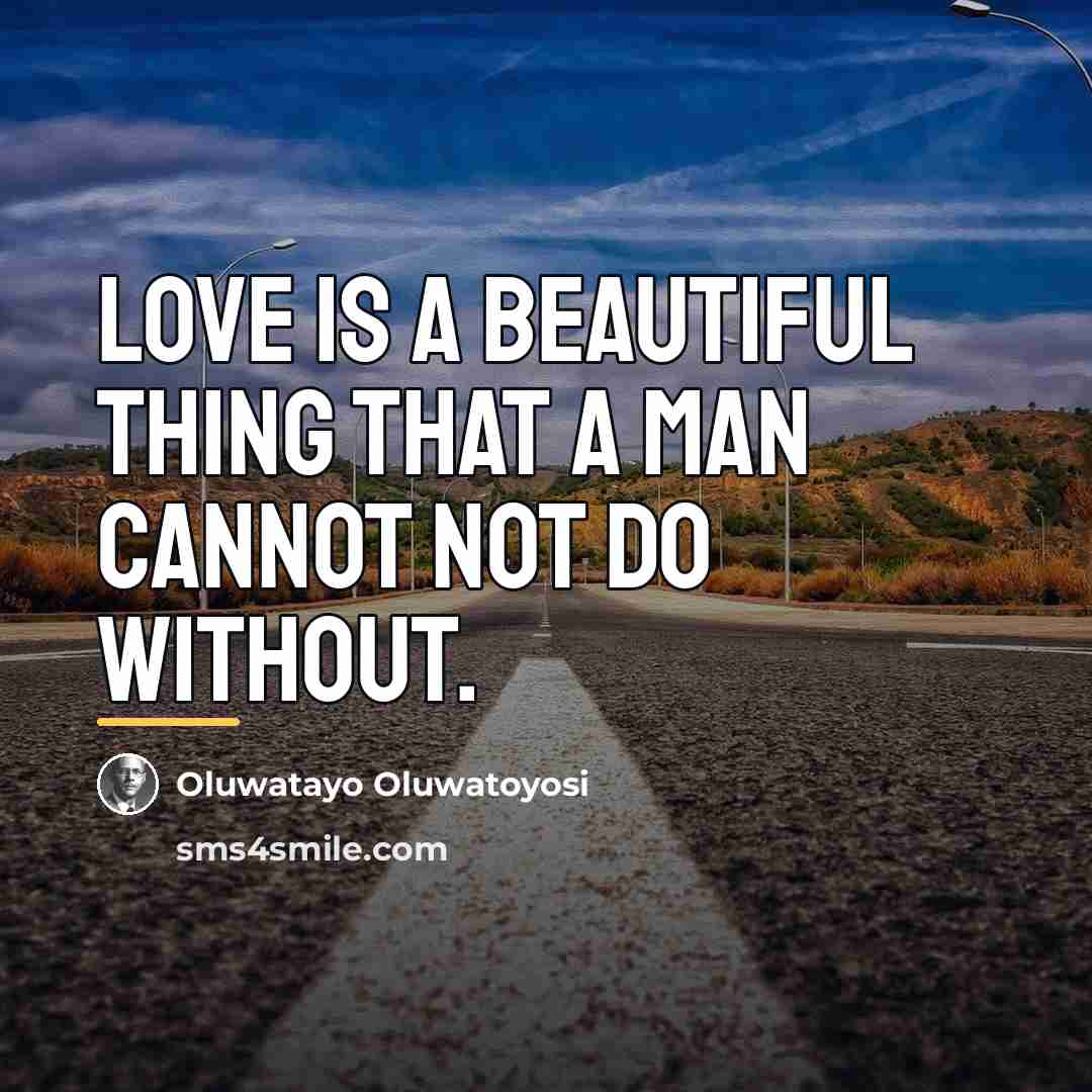“LOVE is a beautiful thing that a man cannot not…” quote by Oluwatayo Oluwatoyosi