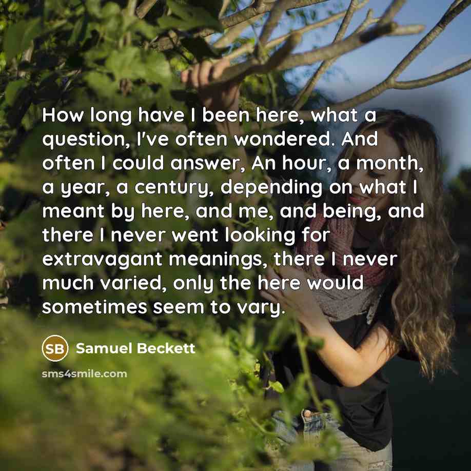 “How long have I been here, what a question, I've…” quote by Samuel Beckett