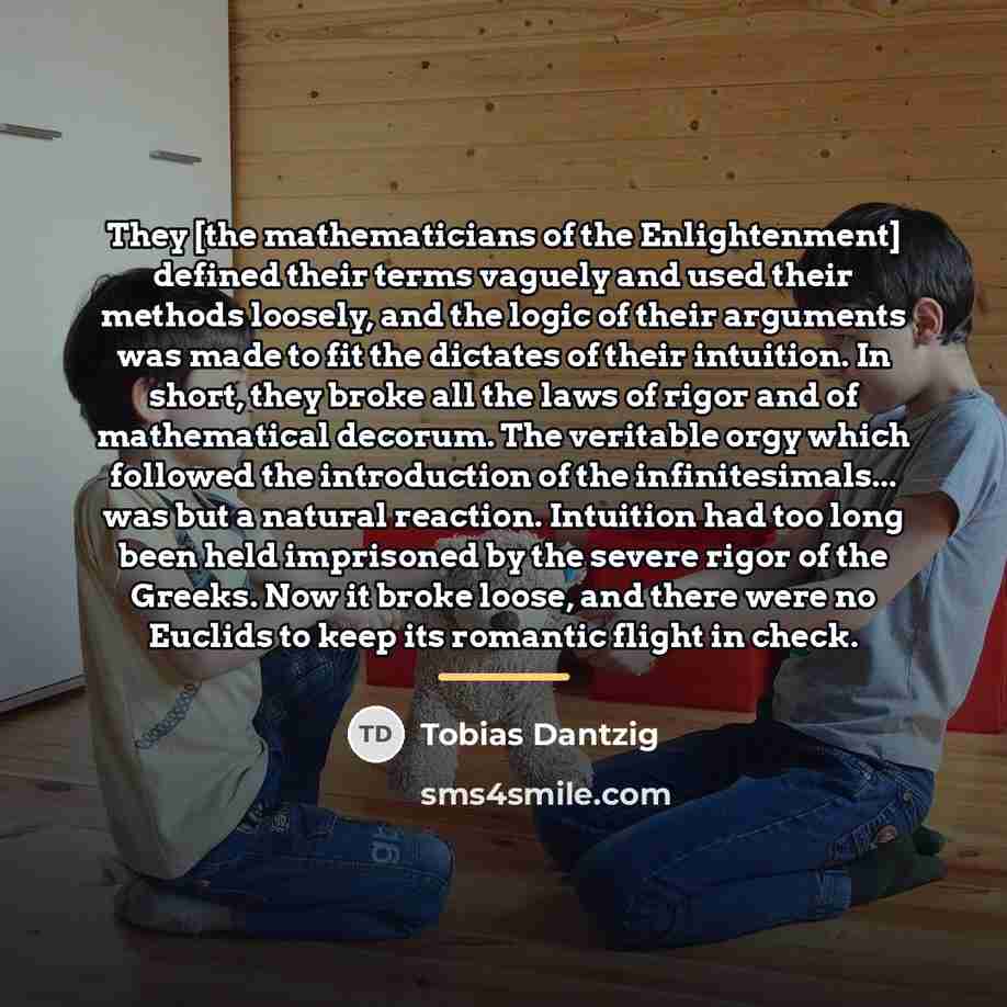 “They [the mathematicians of the Enlightenment] defined their terms vaguely…” quote by Tobias Dantzig