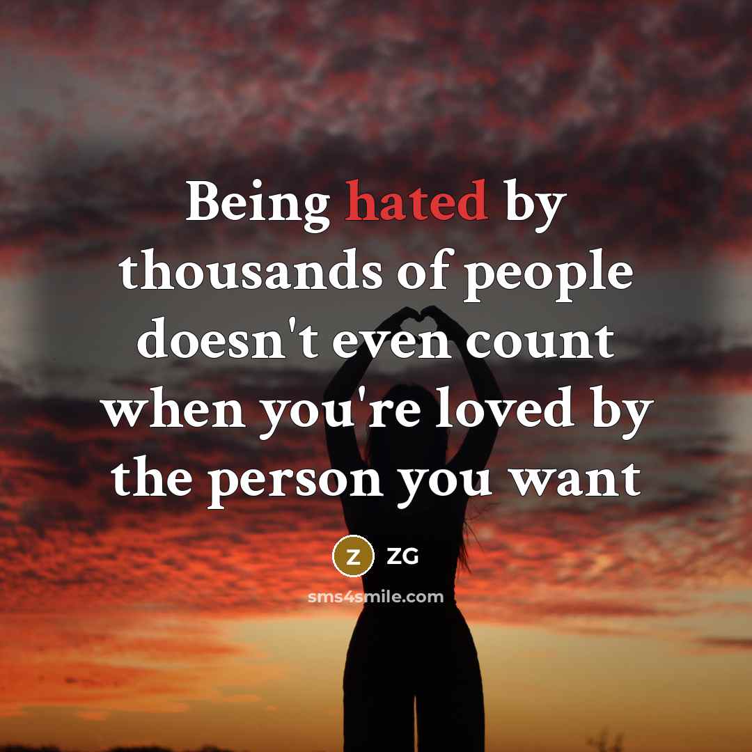 “Being hated by thousands of people doesn't even count when…” quote by ZG