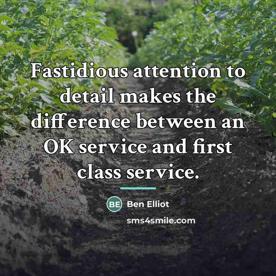 “Fastidious attention to detail makes the difference between an OK…” quote by Ben Elliot