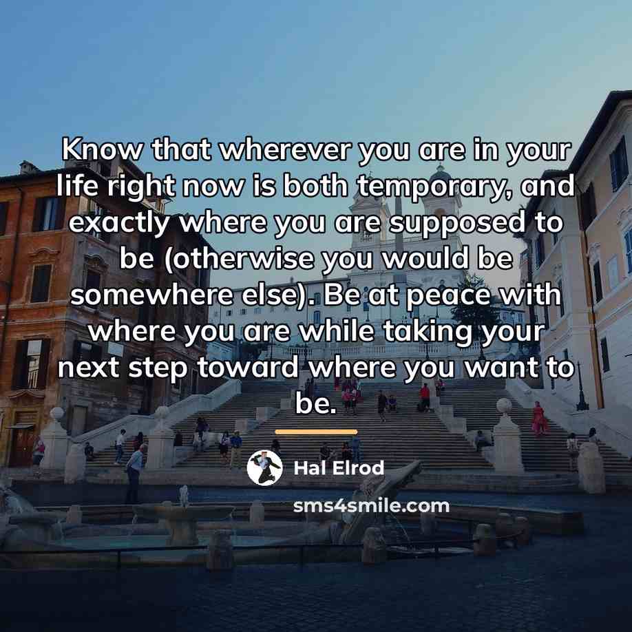 “Know that wherever you are in your life right now…” quote by Hal Elrod