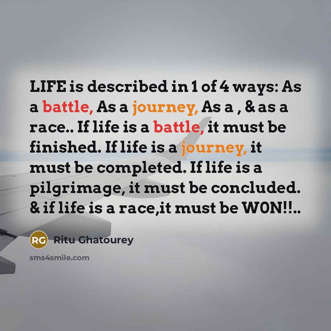 “LIFE is described in 1 of 4 ways: As a…” quote by Ritu Ghatourey