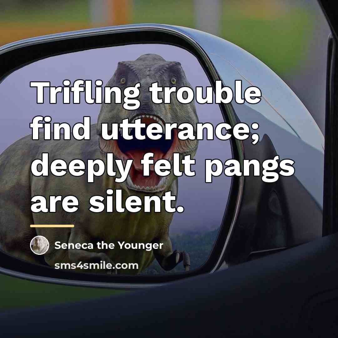 “Trifling trouble find utterance; deeply felt pangs are silent.…” quote by Seneca the Younger