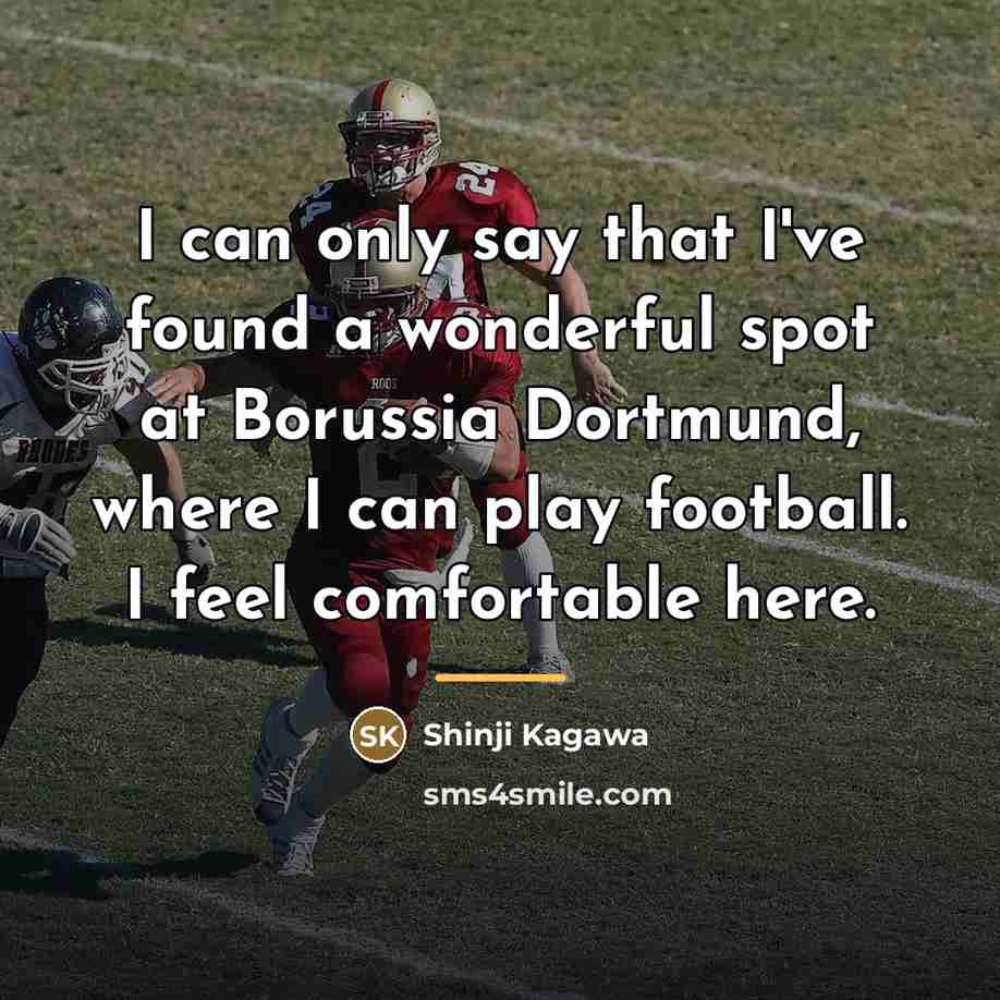 “I can only say that I've found a wonderful spot…” quote by Shinji Kagawa