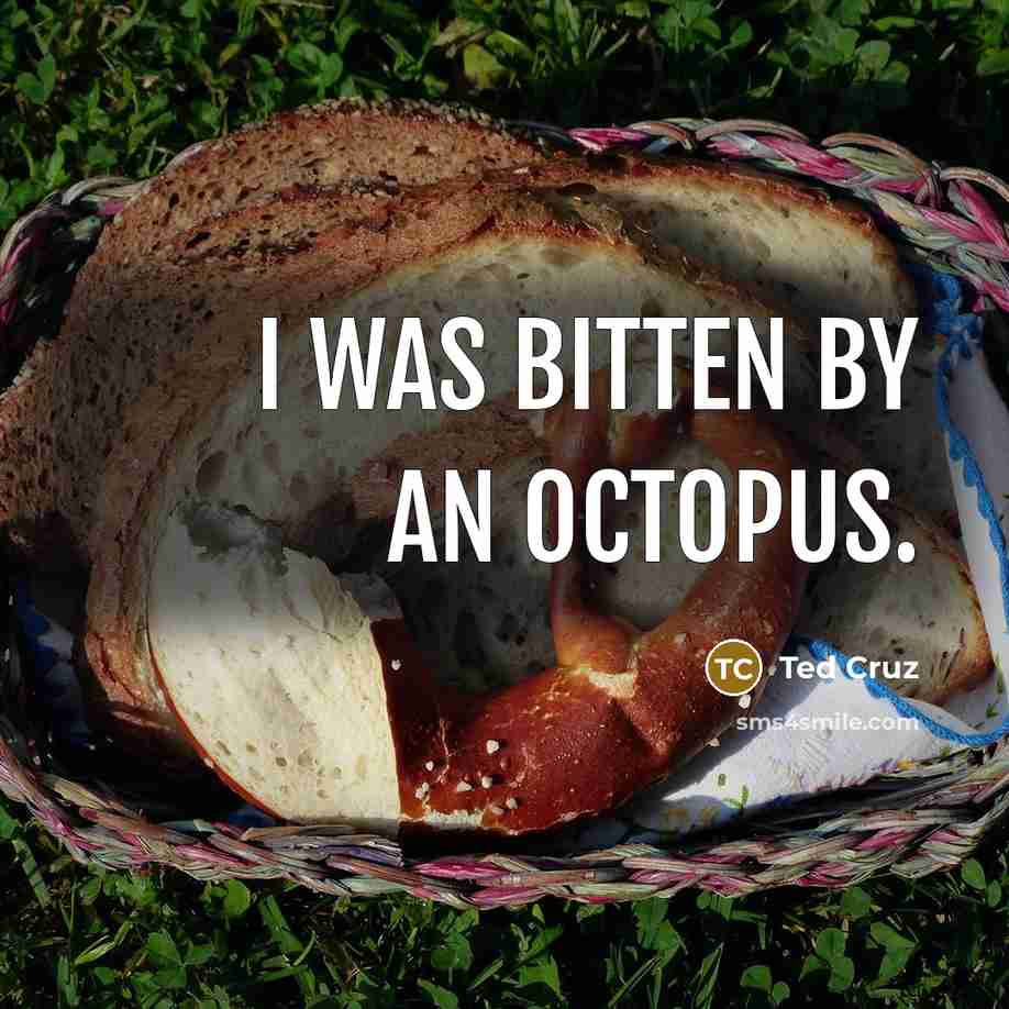 “I was bitten by an octopus.…” quote by Ted Cruz