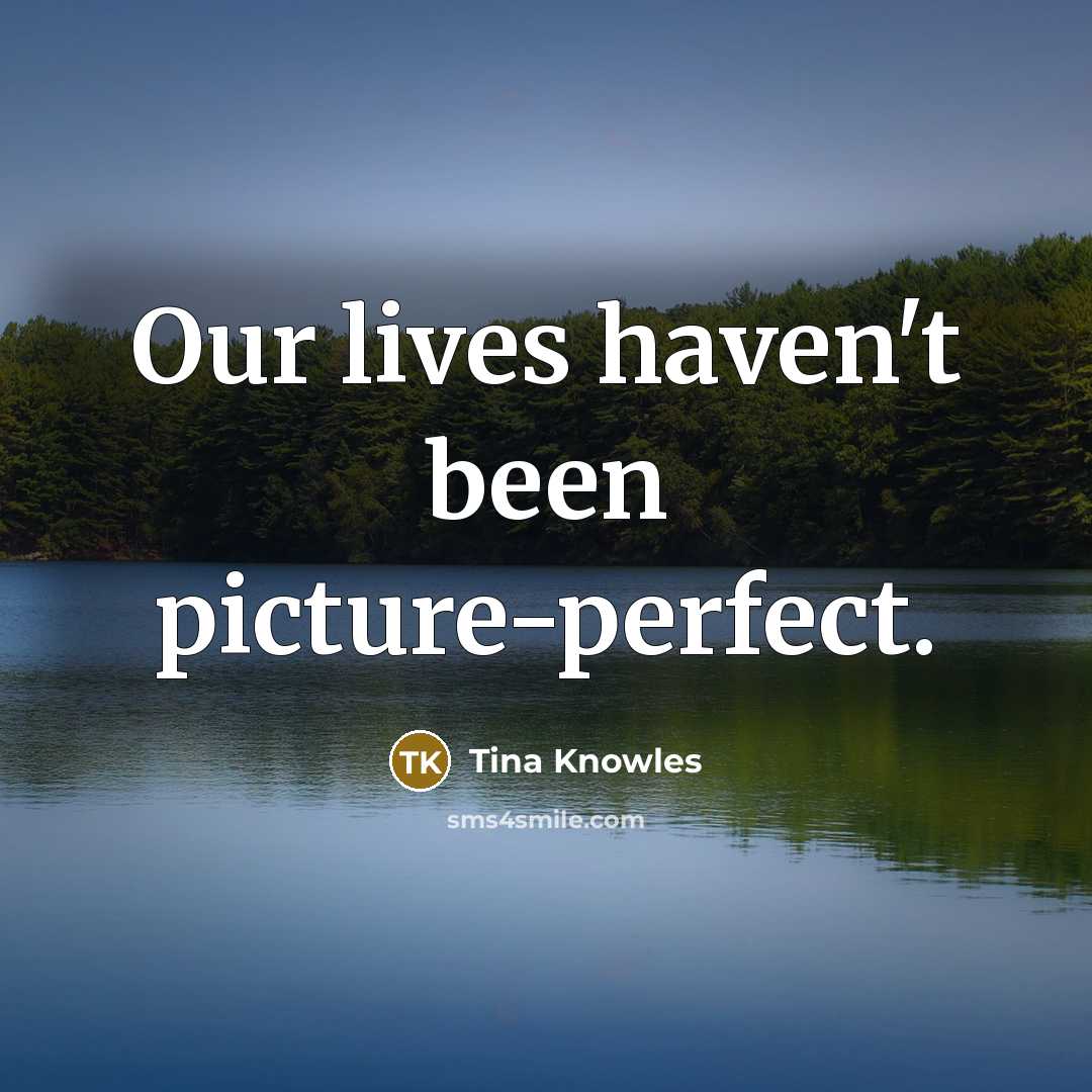 “Our lives haven't been picture-perfect.…” quote by Tina Knowles
