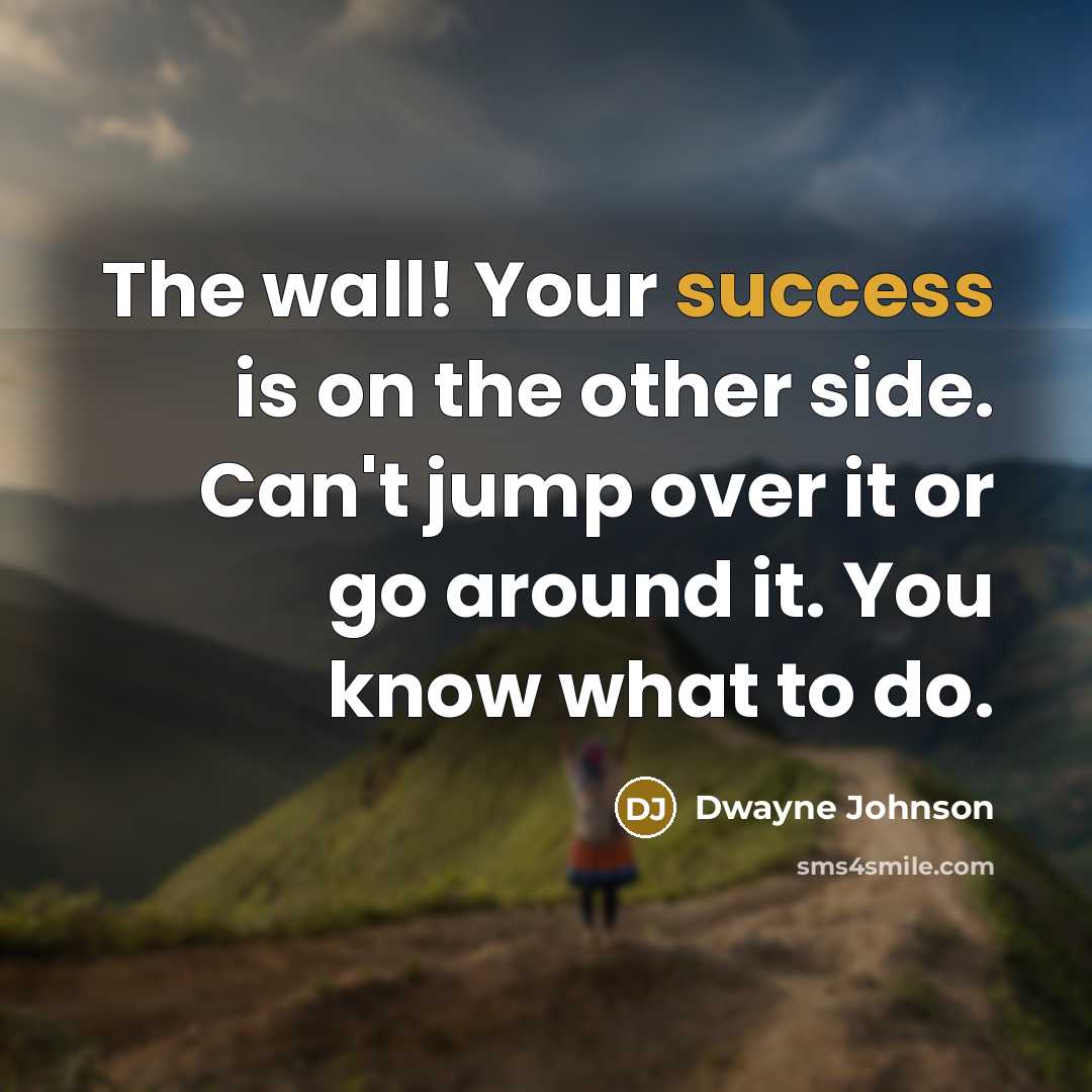 “The wall! Your success is on the other side. Can't…” quote by Dwayne Johnson