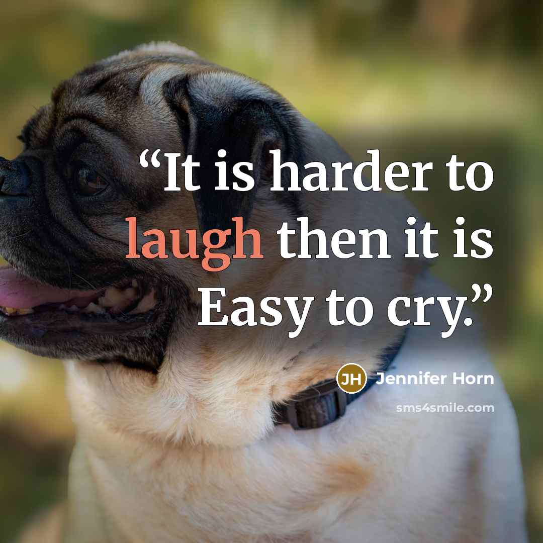 “It is harder to laugh then it is Easy to cry.” quote by Jennifer Horn