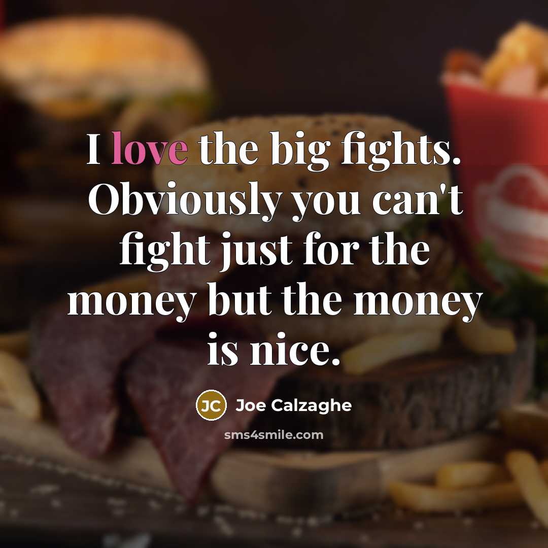 “I love the big fights. Obviously you can't fight just…” quote by Joe Calzaghe