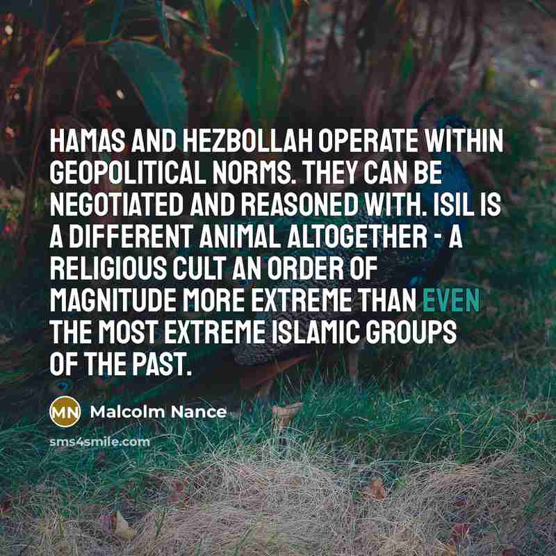 “Hamas and Hezbollah operate within geopolitical norms. They can be…” quote by Malcolm Nance