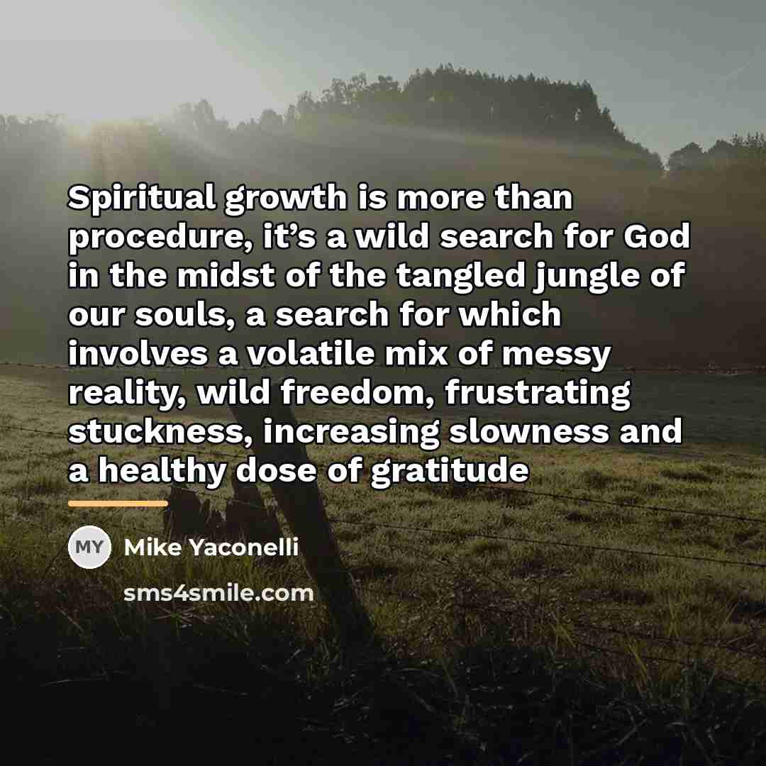 “Spiritual growth is more than procedure, it’s a wild search…” quote by Mike Yaconelli