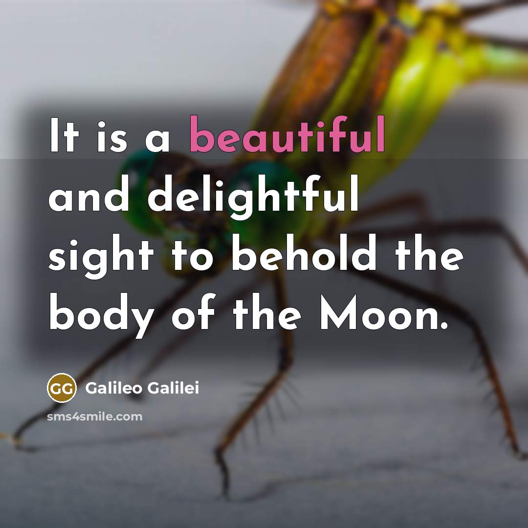 “It is a beautiful and delightful sight to behold the…” quote by Galileo Galilei