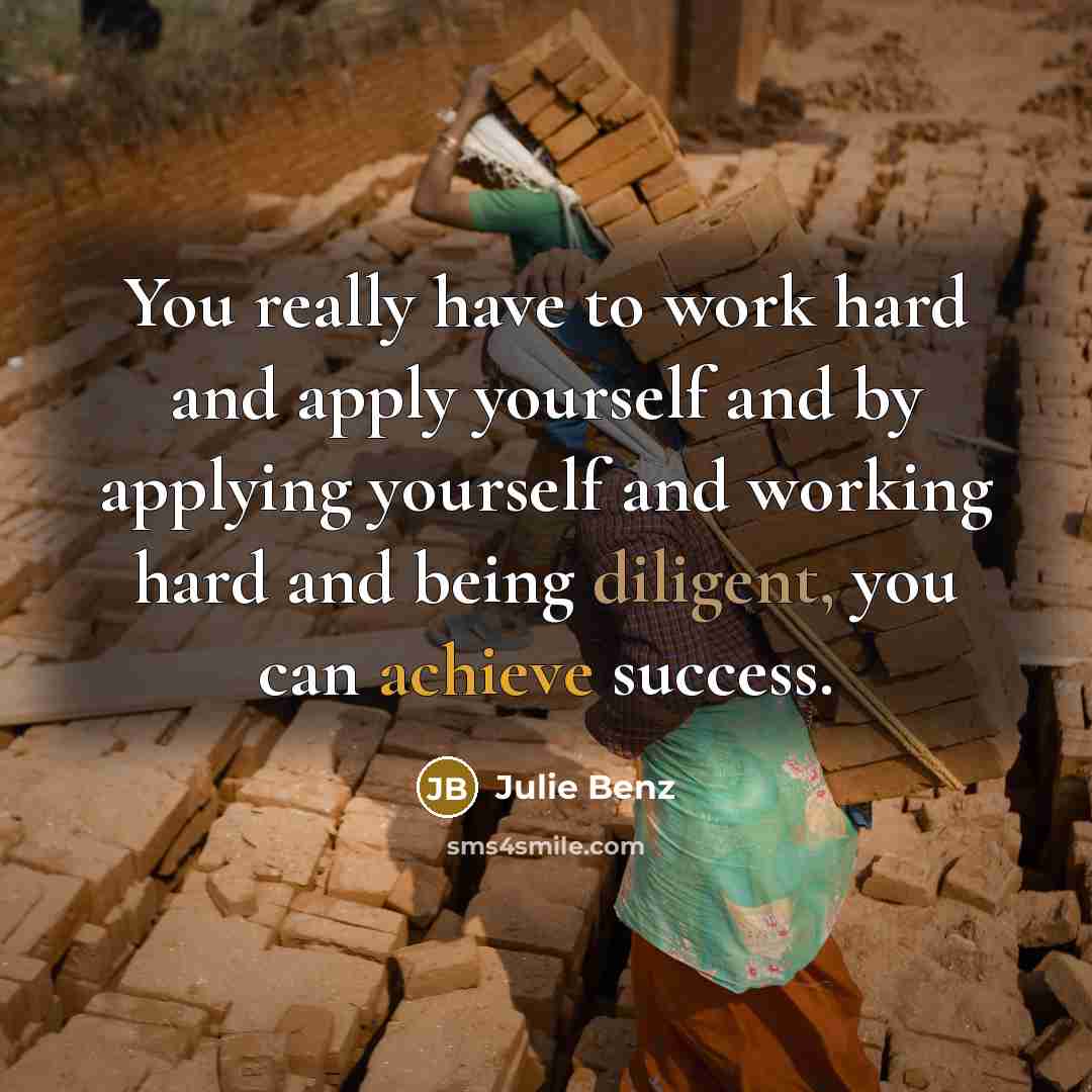 “You really have to work hard and apply yourself and…” quote by Julie Benz