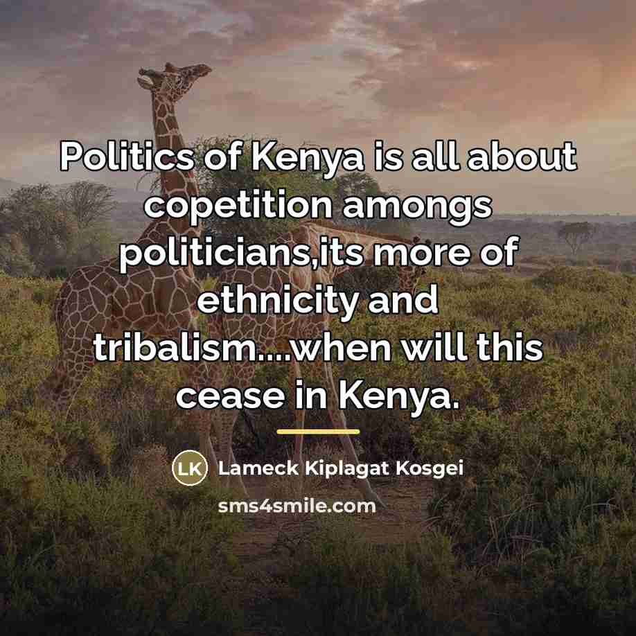 “Politics of Kenya is all about copetition amongs politicians,its more…” quote by Anonymous