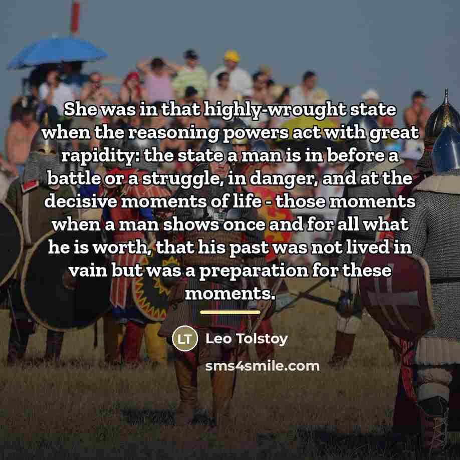 “She was in that highly-wrought state when the reasoning powers…” quote by Leo Tolstoy