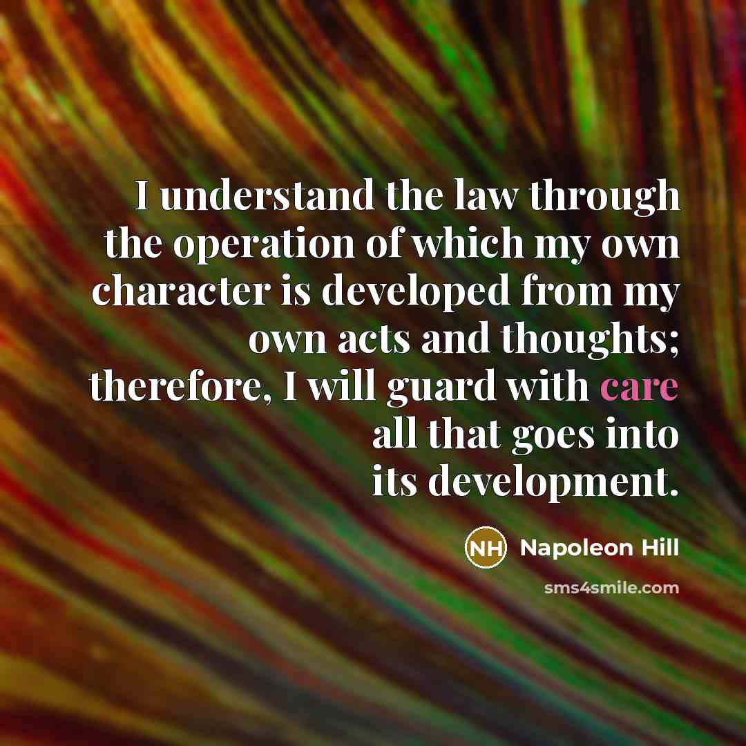 “I understand the law through the operation of which my…” quote by Napoleon Hill