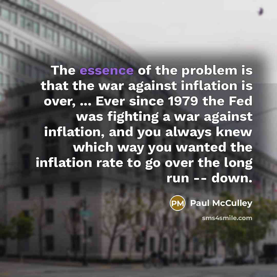 “The essence of the problem is that the war against…” quote by Paul McCulley