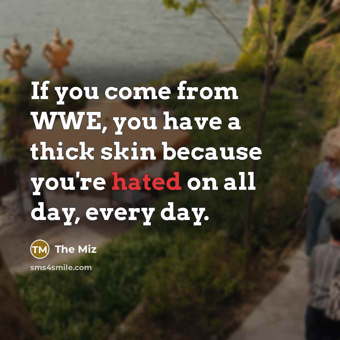 “If you come from WWE, you have a thick skin…” quote by The Miz