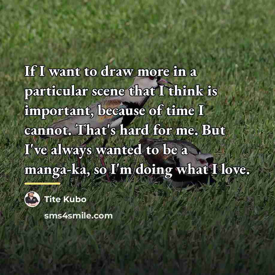 “If I want to draw more in a particular scene…” quote by Tite Kubo
