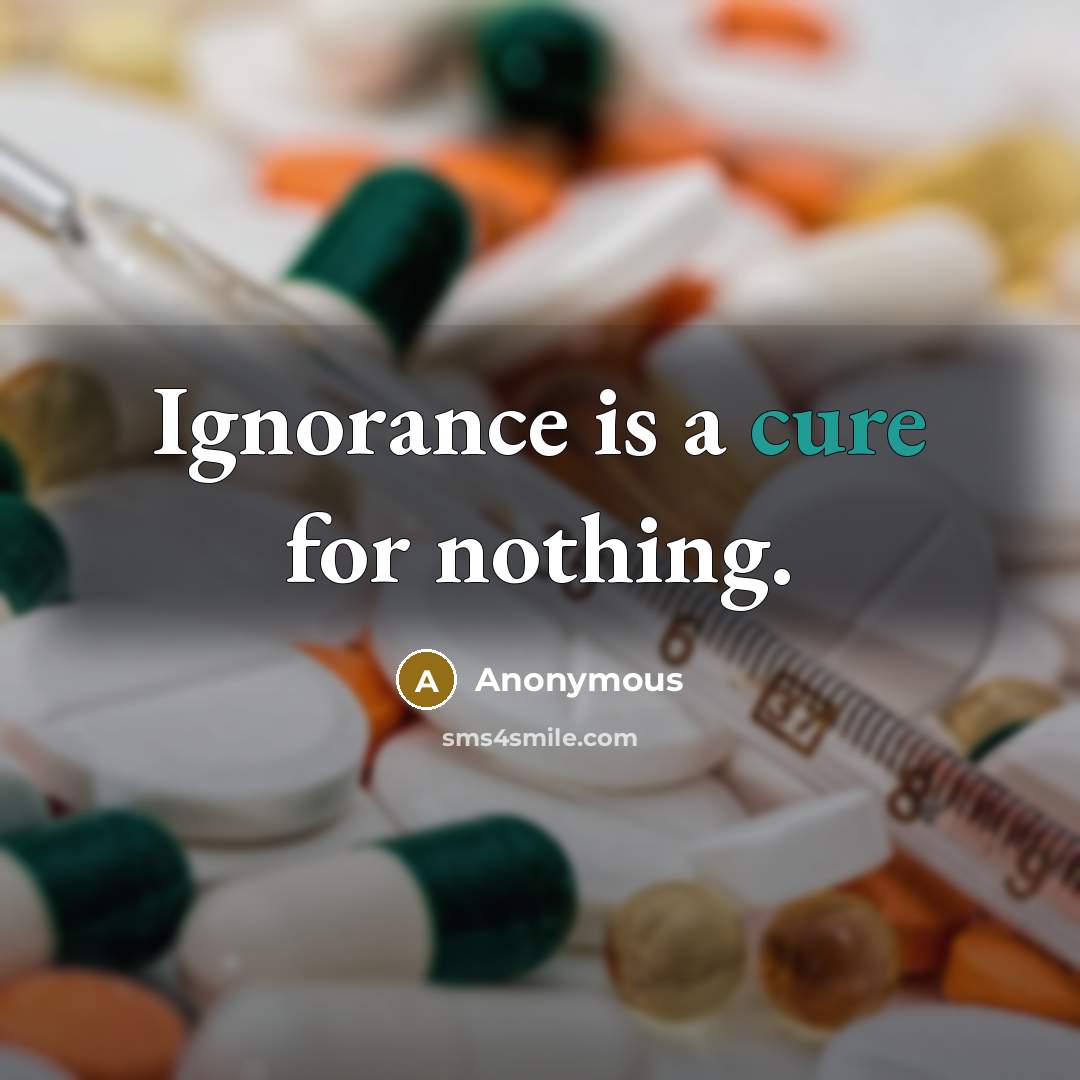 “Ignorance is a cure for nothing.” quote by Anonymous