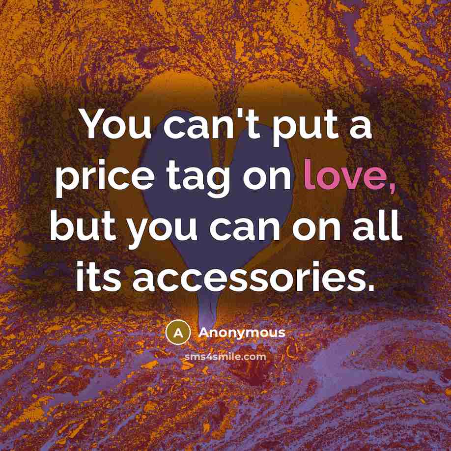 “You can't put a price tag on love, but you…” quote by Anonymous
