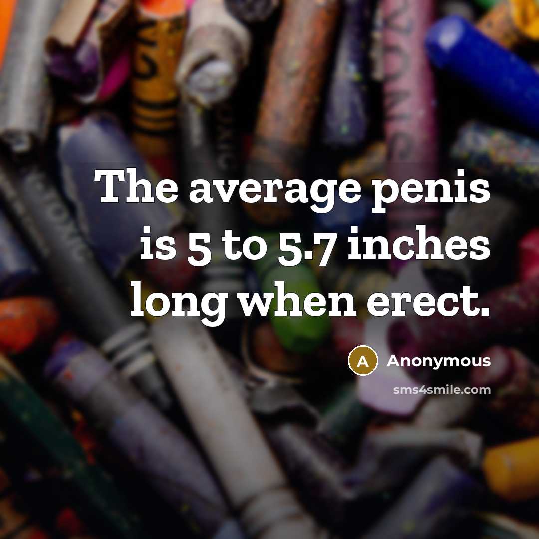 “The average penis is 5 to 5.7 inches long when…” quote by Anonymous