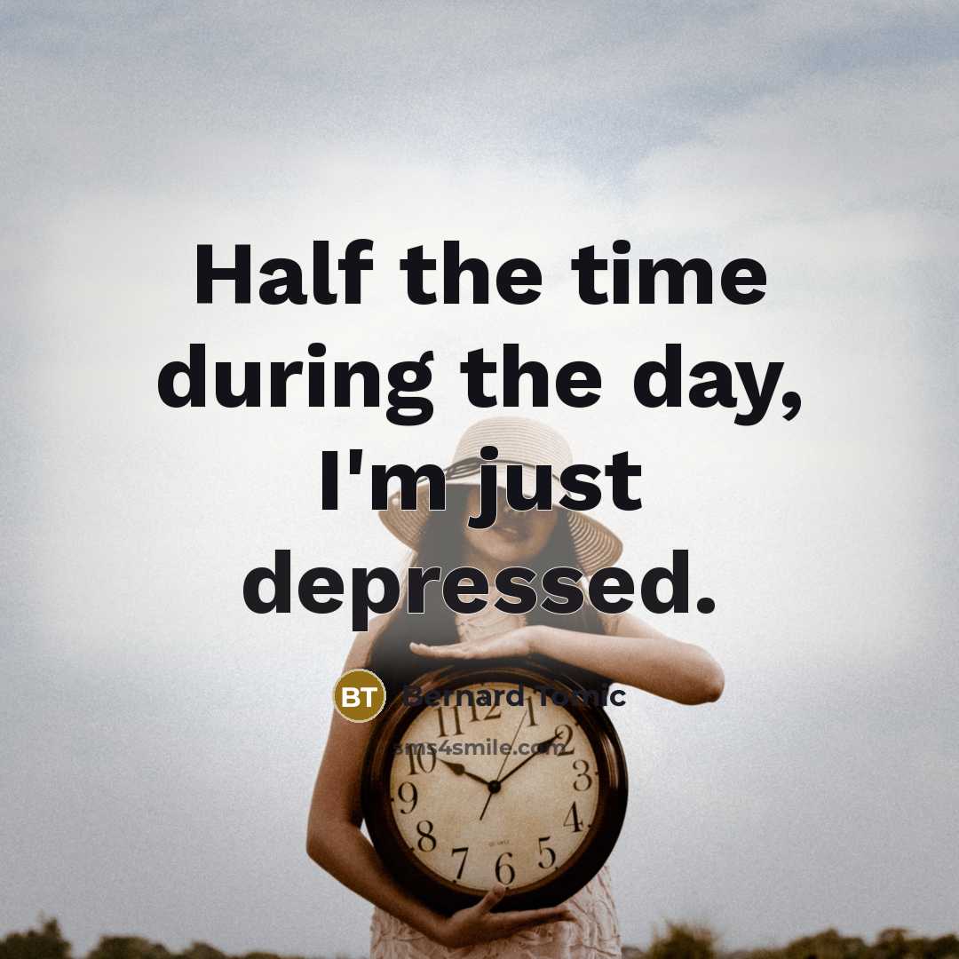“Half the time during the day, I'm just depressed.…” quote by Bernard Tomic
