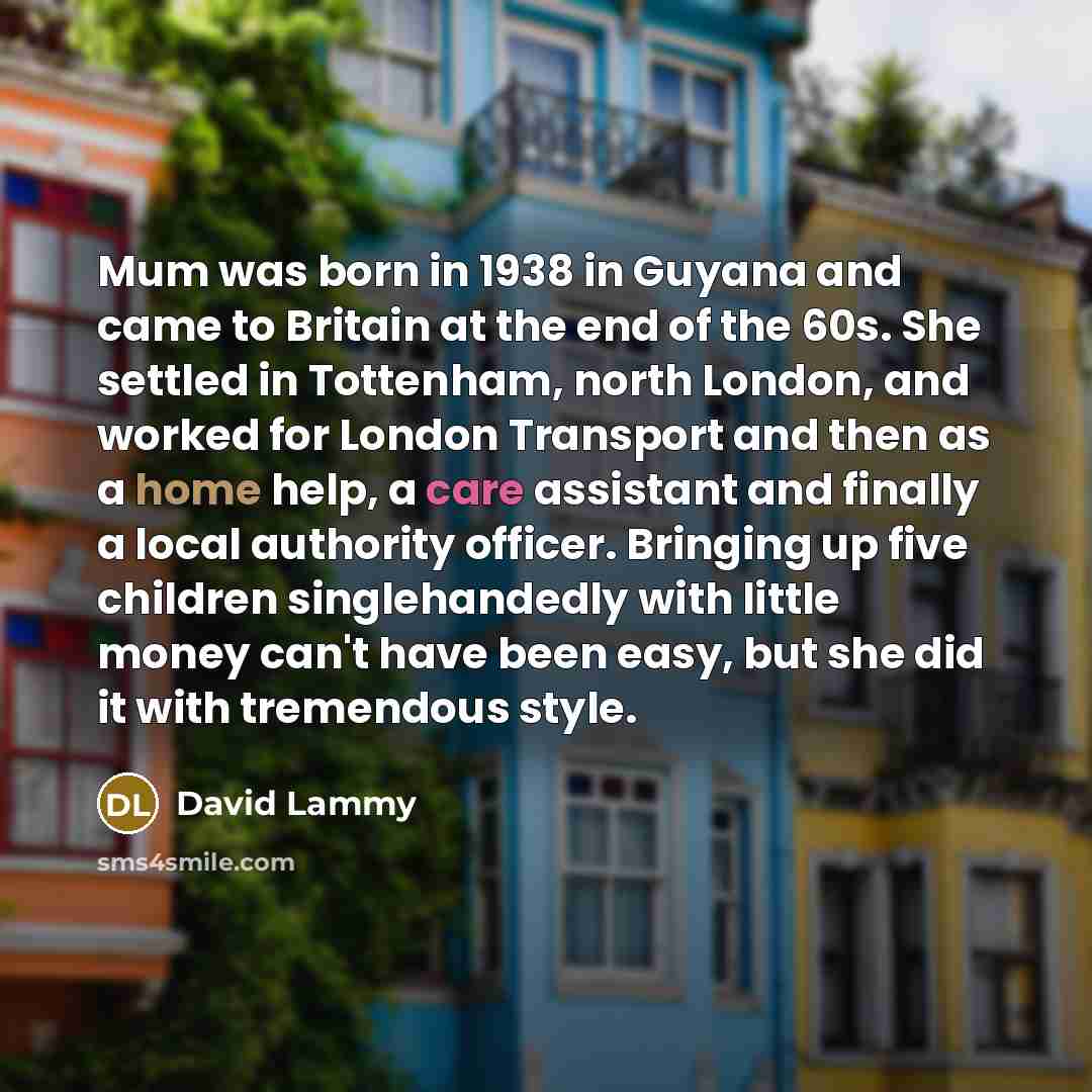 “Mum was born in 1938 in Guyana and came to…” quote by David Lammy