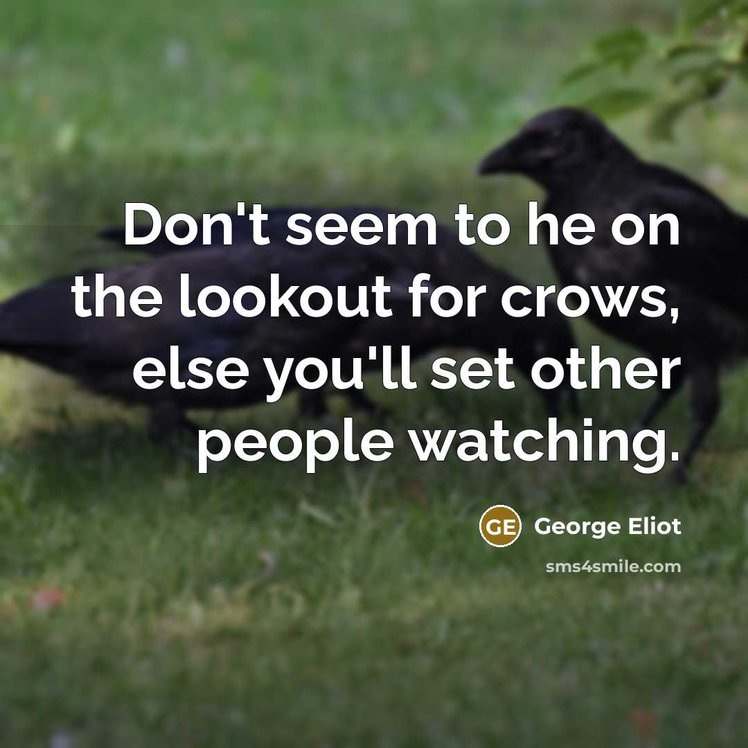 “Don't seem to he on the lookout for crows, else…” quote by George Eliot