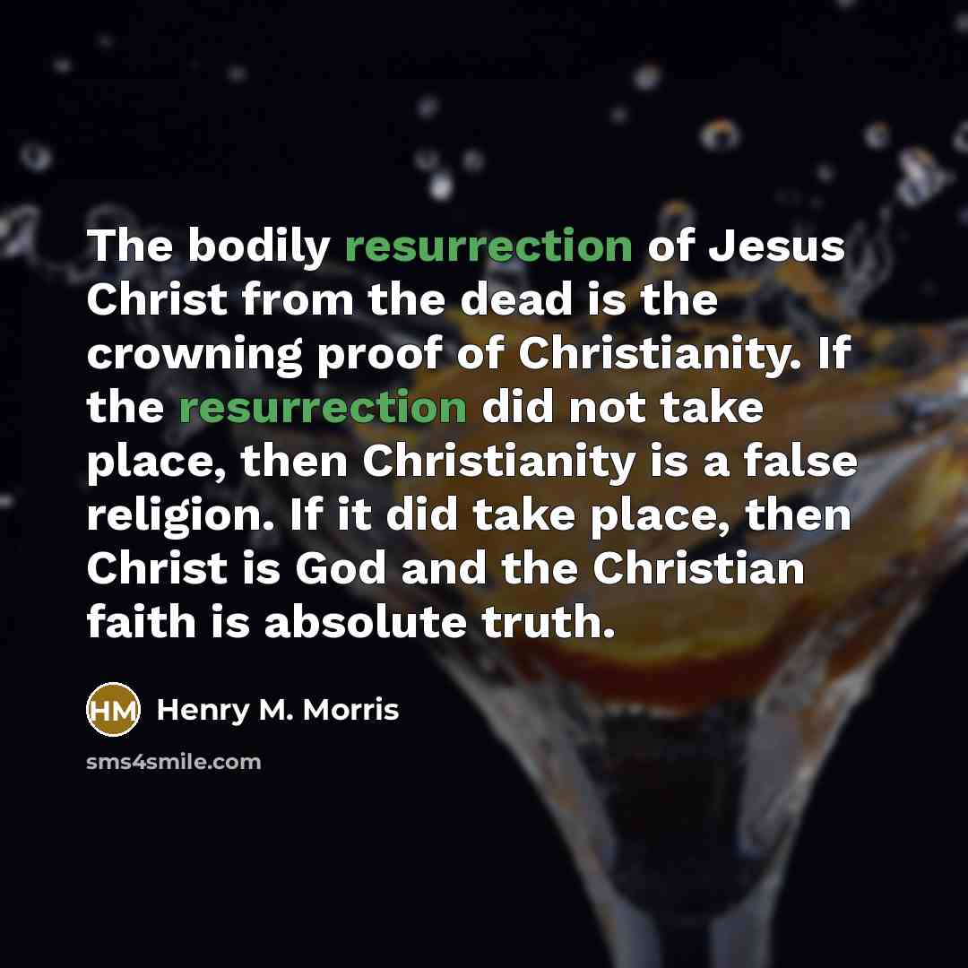 “The bodily resurrection of Jesus Christ from the dead is…” quote by Henry M. Morris