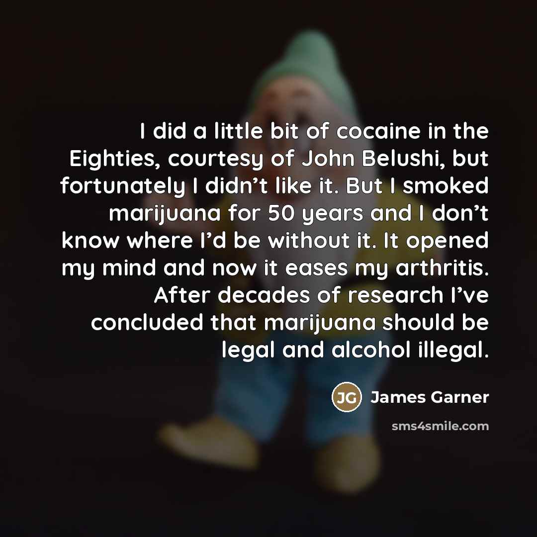 “I did a little bit of cocaine in the Eighties,…” quote by James Garner