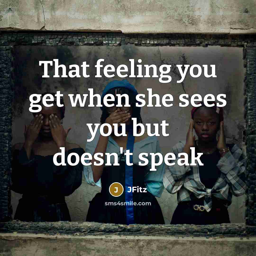 “That feeling you get when she sees you but doesn't…” quote by Jfitz